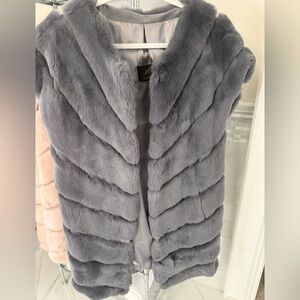 Gray Faux Fur Vest